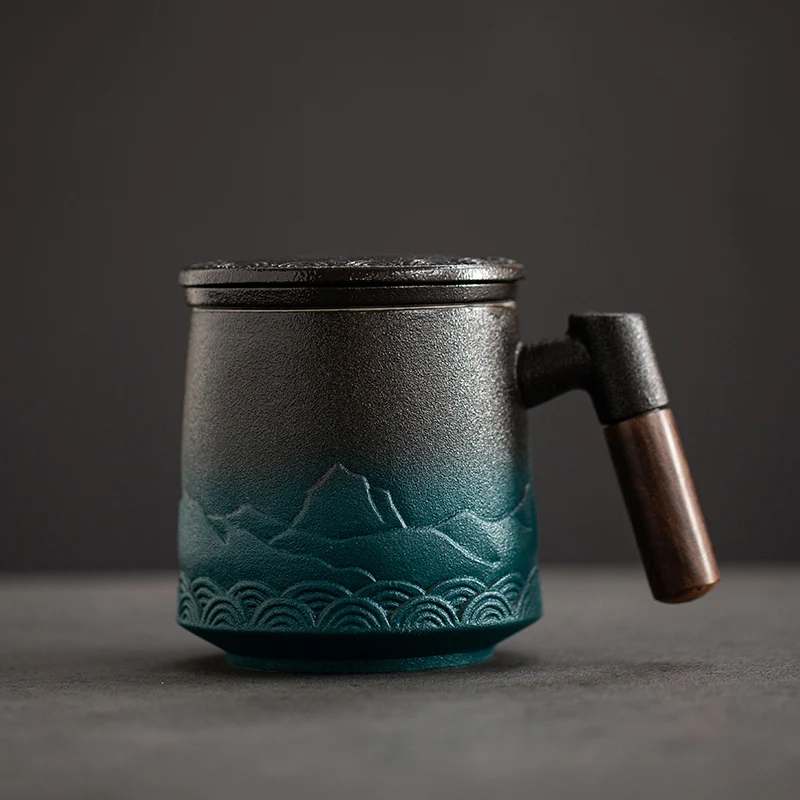 Wine Or Beer - Keramik Sieb Tee Tasse Becher mit