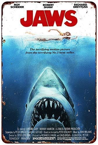 Wine Tag Label - Blechschild 1975 Jaws Film Vintage-Look Reproduktion