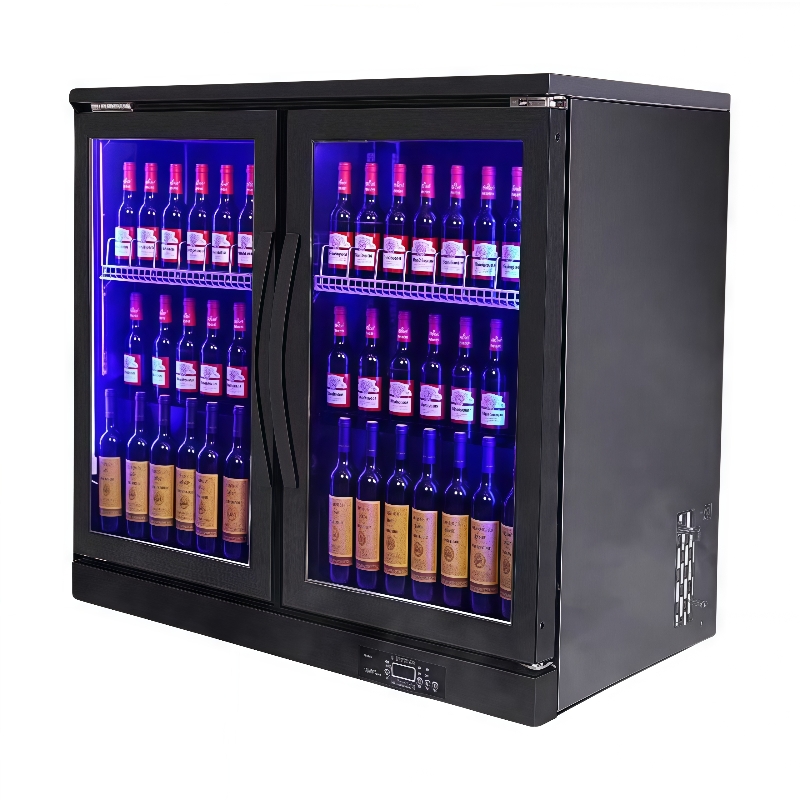 Beer Wine Zone - Kompakter, luftgekühlter Mini-Getränkedisplay-Gefrierschrank, frostfreier, abschließbarer Barschrank