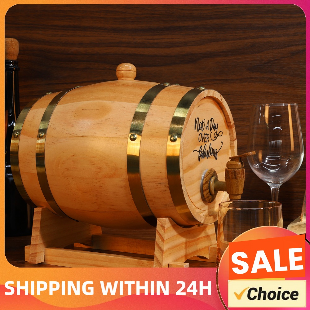 Wine Beer Tequila - 3L Weinfass mit Ständer, Stopfen und