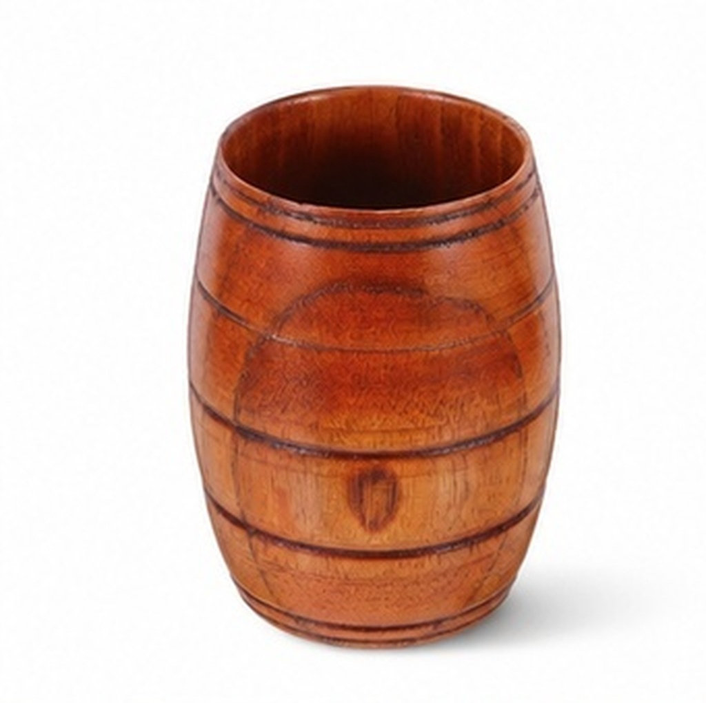 Wine Beer Coffee - Holz-Bierkrug aus Naturholz, Trinkbecher für Bier,