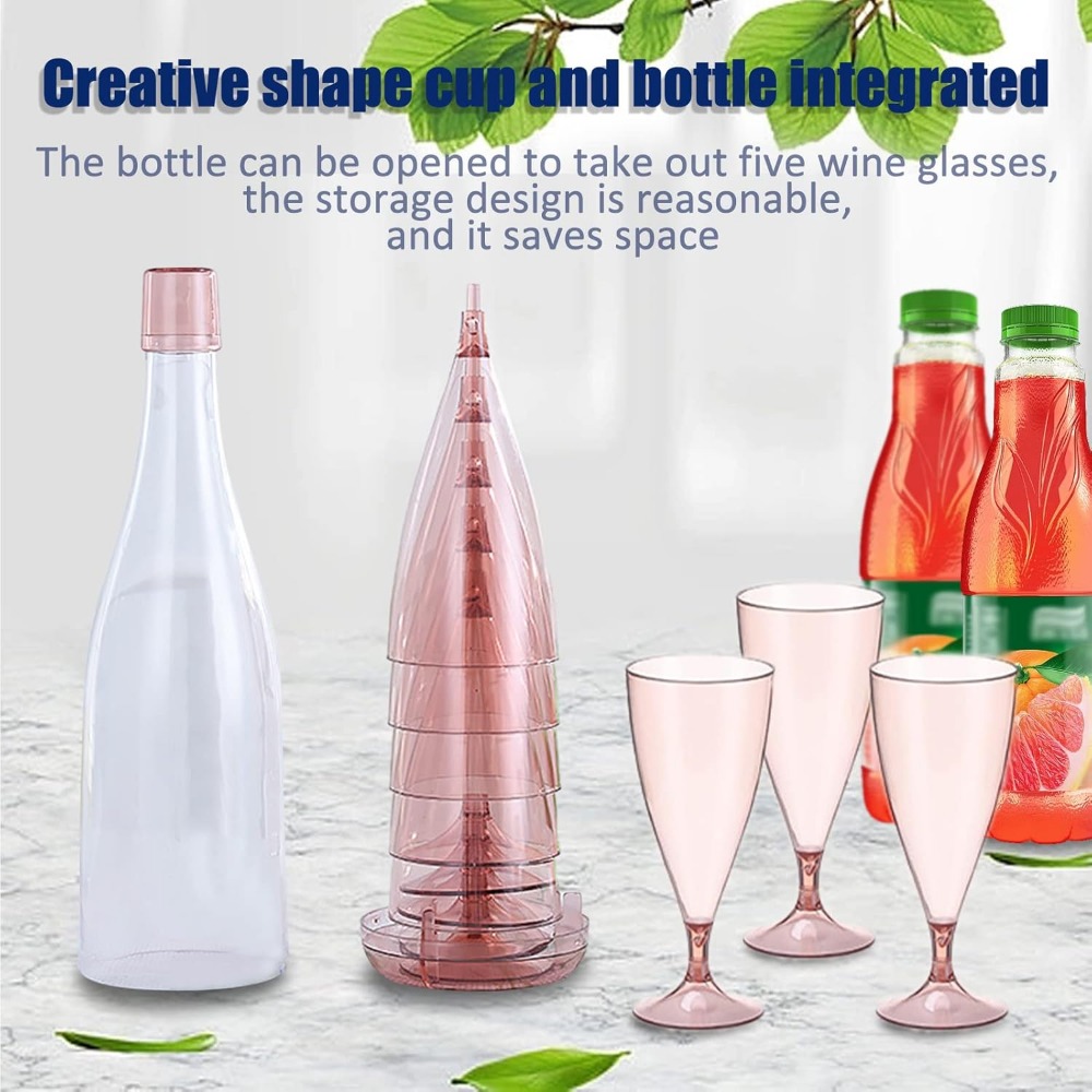 Wine Or Beer - Neues Set Faltbarer Plastik-Sektgläser Wiederverwendbare Weingläser