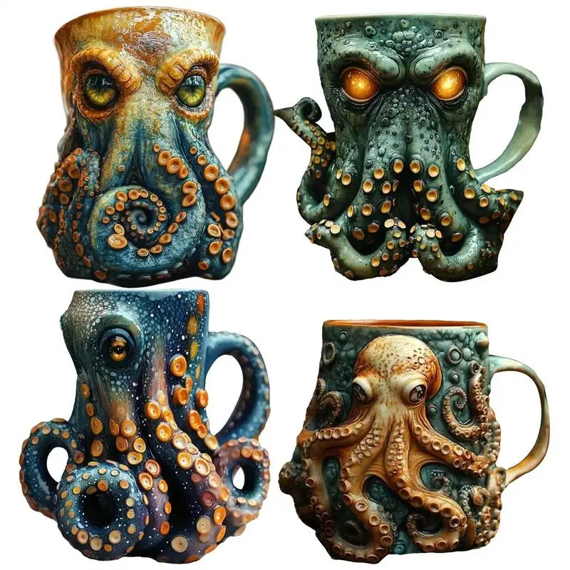 Wine Beer Coffee - Oktopus Bier Kaffeetassen Modell Getränketrinkbecher Harz