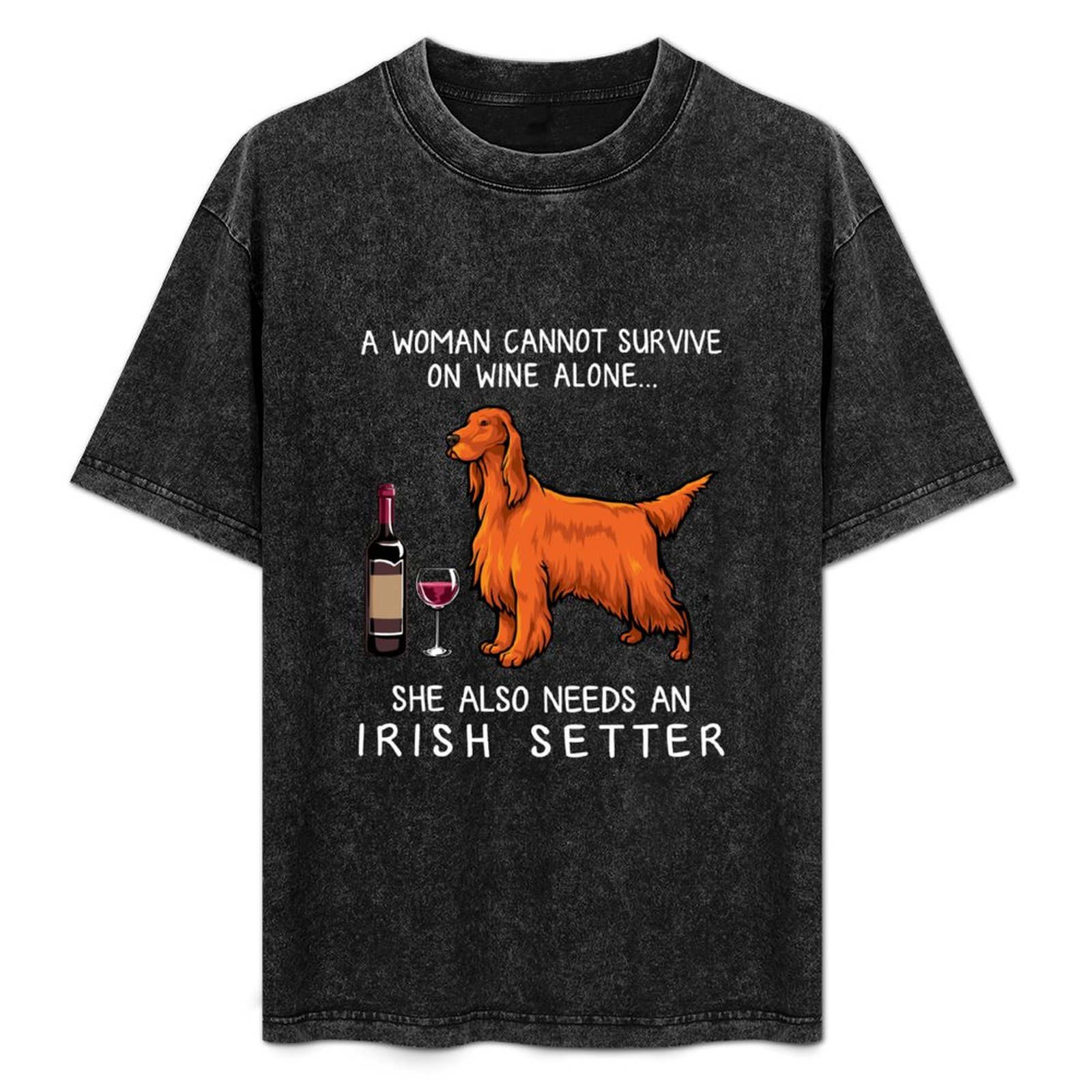 Wine Or Beer - Irish Setter und Wein Lustiges Hunde-T-Shirt