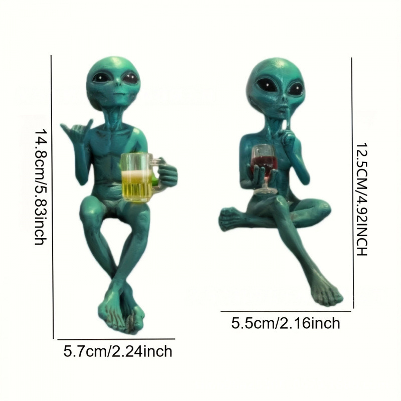 Lustige Alien-Statue, die Bier – Wine Beer Garden Bewertung und Preis