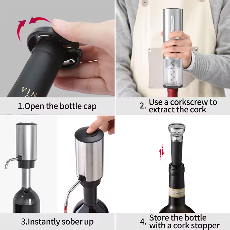2024 Neues Design 4-in-1 Lithi – Wine Opener Electric Bewertung und Preis